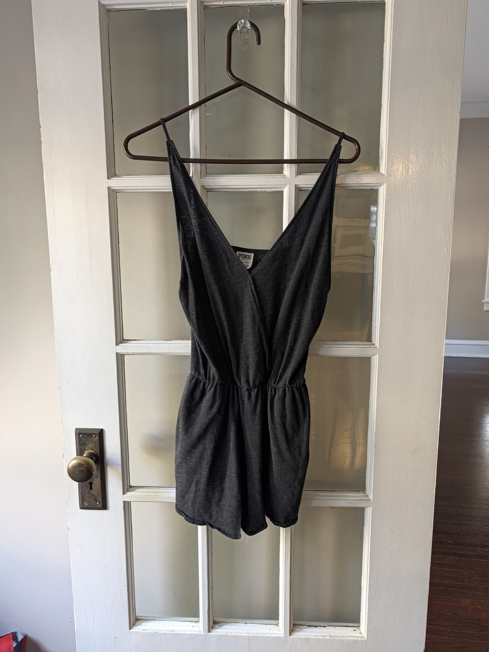 Pink Victoria’s Secret Crossover Romper Cover Up Casual Charcoal Gray Small - Picture 3 of 17